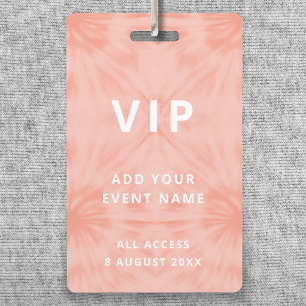 Crachá Tie Dye   Coral Pink Evento Festival Concerto VIP