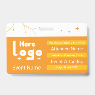 Crachá Tipo de participante de evento personalizado da Ex