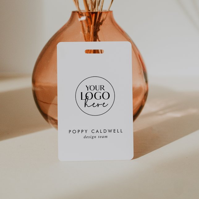 Crachá Tipografia Chic Logotipo QR Código de identificaçã (Criador carregado)