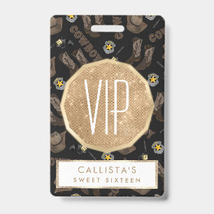 Crachá Tipografia Cowboy Artsy Legal Brown Watercolor