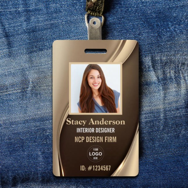Crachá Título do Funcionário da Empresa Corporativa ID da (Corporate Company Employee Title Name Photo ID Badge)