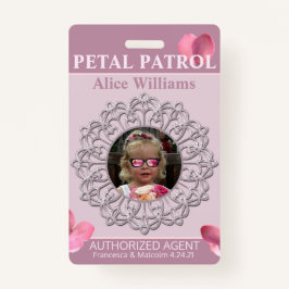 Crachá Todas as estações Pink Petal Patrol Flower Girl Cr