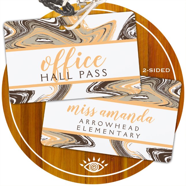 Crachá traços de damasco e chocolate CARTÃO DE PASSAGEM D (Criador carregado)