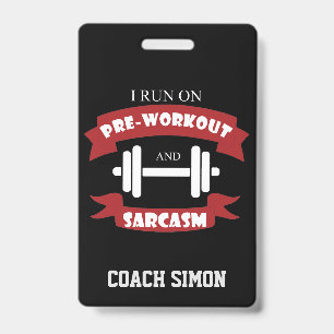 Crachá Treinador Coach Piada Sarcasmo Citação de Fitness