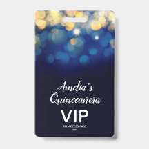 Trendy Marinho Dourado Bokeh Quinceañera Convide V