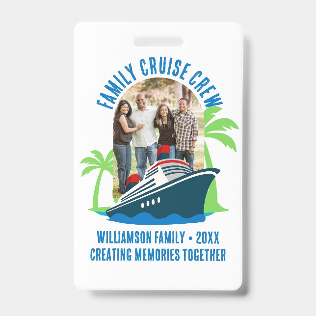 Crachá TRIPULAÇÃO DE CRUZEIRO FAMILIAR Foto Viagem de Fér (Frente)
