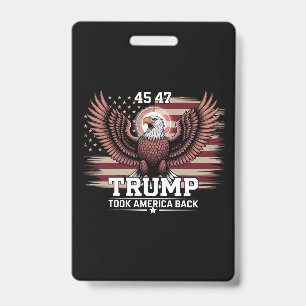 Crachá Trump 45º 47º Bandeira do Presidente 2025 Águia Am