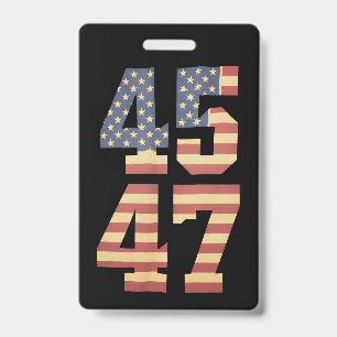 Crachá Trump 45 47 Bandeira Vintage América EUA