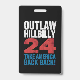 Crachá Trump Vance 2024 Fora da Lei Hillbilly Bandeira do