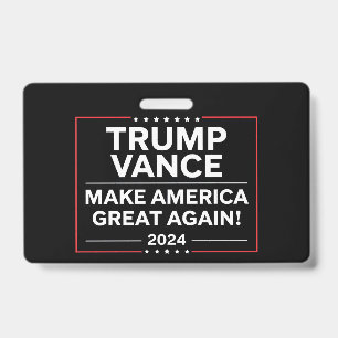 Crachá Trump Vance 2024 Presidente JD Vance Vice MAGA