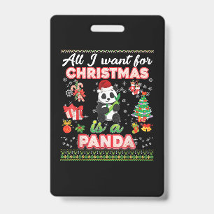 Crachá Tudo Que Quero No Natal É Uma Suéter Feia De Panda