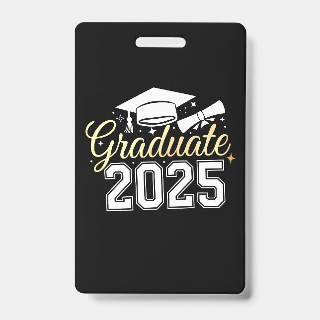 Crachá Turma de Graduação de 2025 Graduado (Frente)