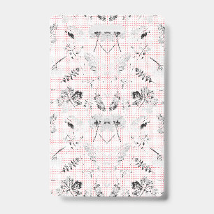 Crachá Um clássico papel de parede floral preto e branco 