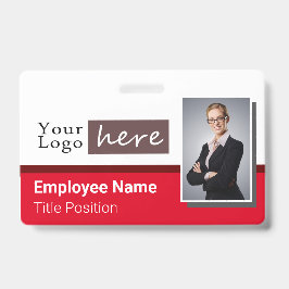 Crachá Um logotipo de estilo horizontal com nome do funci