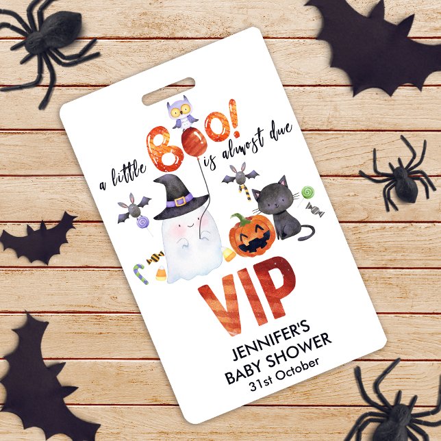 Crachá Um pequeno Chá de fraldas de Halloween Bowtie VIP (Criador carregado)