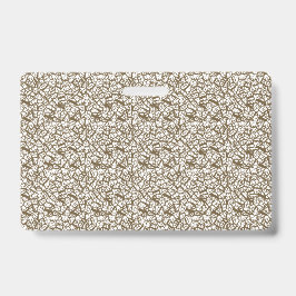 Crachá Um tapete marrom com um motivo geométrico é parcia