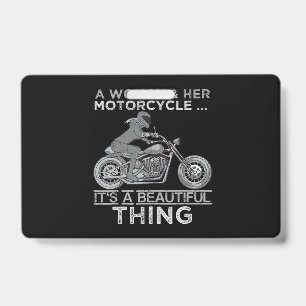 Crachá Uma Mulher E Sua Moto Presente De Arte Para Motoci