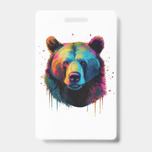 Crachá Urso Grizzly Aproxima Urso Cinza Grande Pop