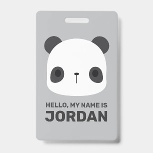 Crachá Urso Panda Pequeno Fofo com Nome Personalizado