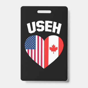 Crachá USEH América Canadá Bandeira Divertida Americana C