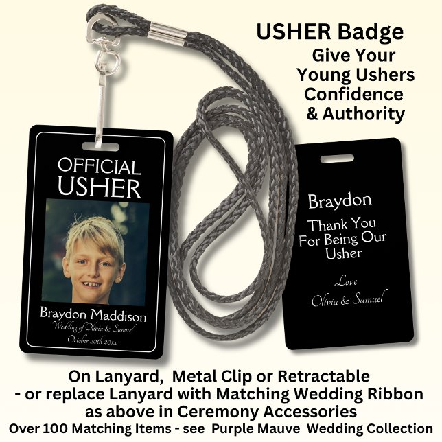 Crachá USHER Photo Official Badge Black White (Criador carregado)