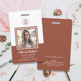 Crachá Usuário do logotipo comercial para ID de foto do T