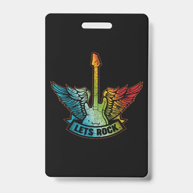 Crachá Vamos Rock Legend Rock and Roll Music Guitar (Frente)
