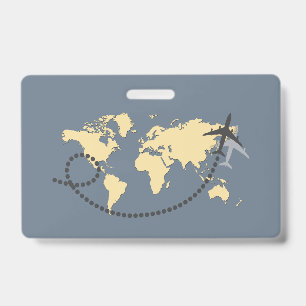 Crachá Vamos viajar ilustração do mundo