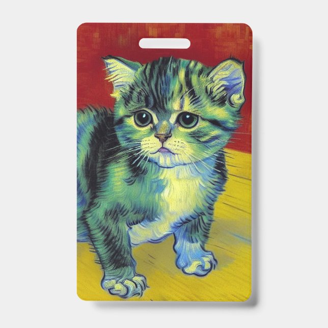 Crachá Van Gogh Tabby Cat (Frente)