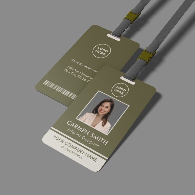 Crachá Verde Azul de Luxo Personalizado Moderno com Crach (Criador carregado)