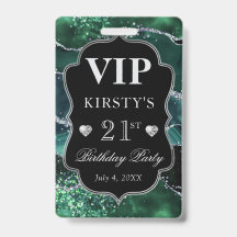 Verde escuro e reluzente prateada Agitar VIP de an