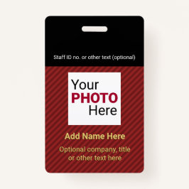 Crachá Vermelho e Preto Inteligente - Faixa Diagonal Empr