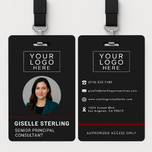 Crachá Vermelho Nome da Empresa Personalizado com