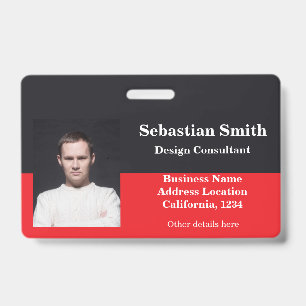Crachá Vermelho Personalizado para Empresas Person