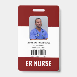 Crachá Vermelho Personalizado para Equipe Médica H