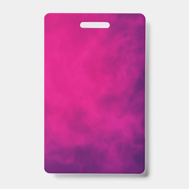 Crachá Vertical de Fumaça Rosa Neon – Personalizáv (Frente)
