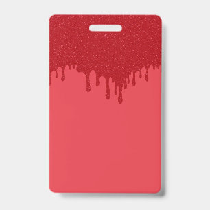 Crachá Vertical Personalizado – Design Red Drip