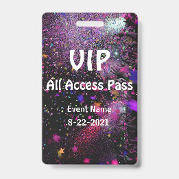 Crachá Vertical Personalizável de Acesso Total VIP