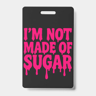 Crachá Vertical Rosa Neon (Preto) – Personalizável