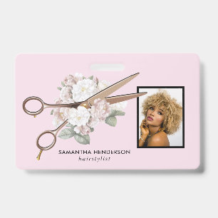 Crachá Vintage Floral Hair Salon - Foto do Funcionário