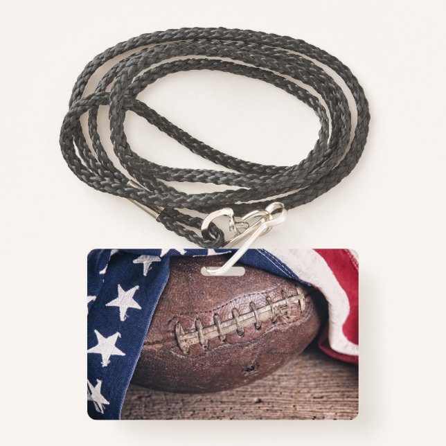 Crachá Vintage Futebol e Bandeira (Frente com cordão)