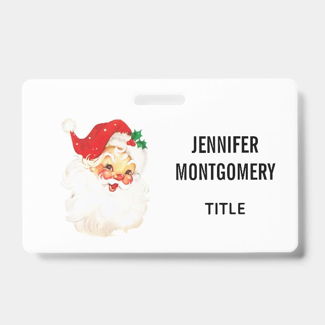 Crachá Vintage Retro Jolly Old Papai Noel Natal (Front)