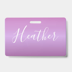 Crachá Violeta Roxa e Script Branco Personalizado