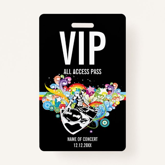 Crachá VIP All Access Concert Pass (Frente)
