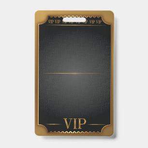 Crachá VIP ALL ACCESS Gold Pass BRANCO Personalize Você M