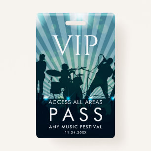 Crachá VIP All Access Music Festival Personalizado