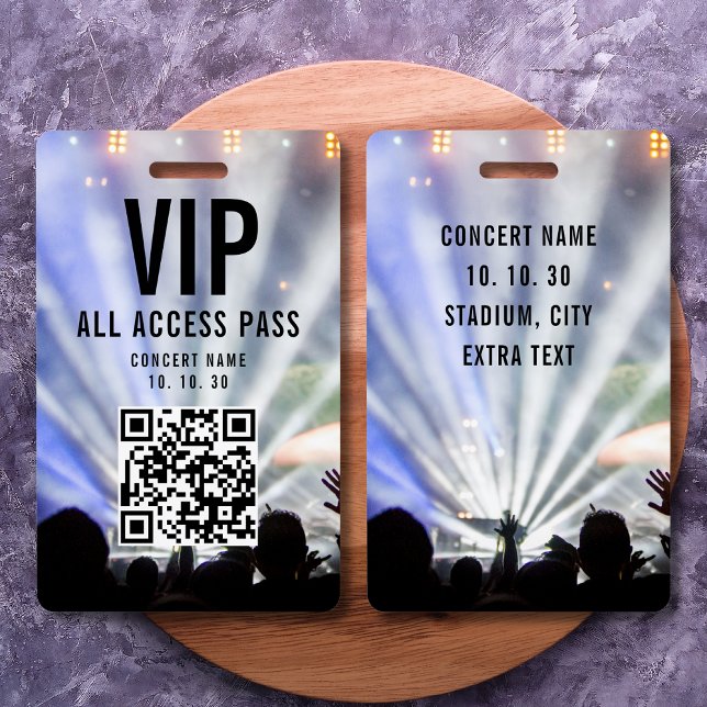 Crachá VIP All Access Pass QR Code Concert (Criador carregado)