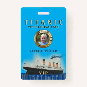 Crachá VIP All Access Titanic Birthday