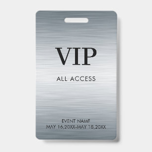 Crachá VIP de Acesso Total a Evento Personalizado