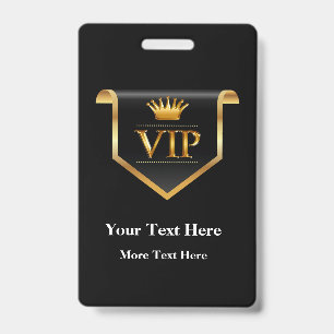 Crachá VIP Elegante Design de Orçamento Editável